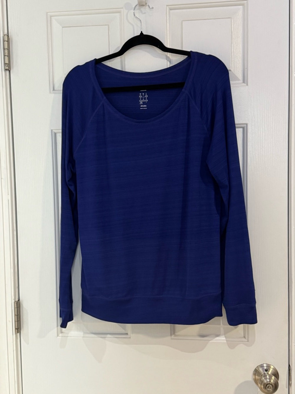 adidas Women's Royal Blue Long Sleeve Scoop Neck Sweatshirt